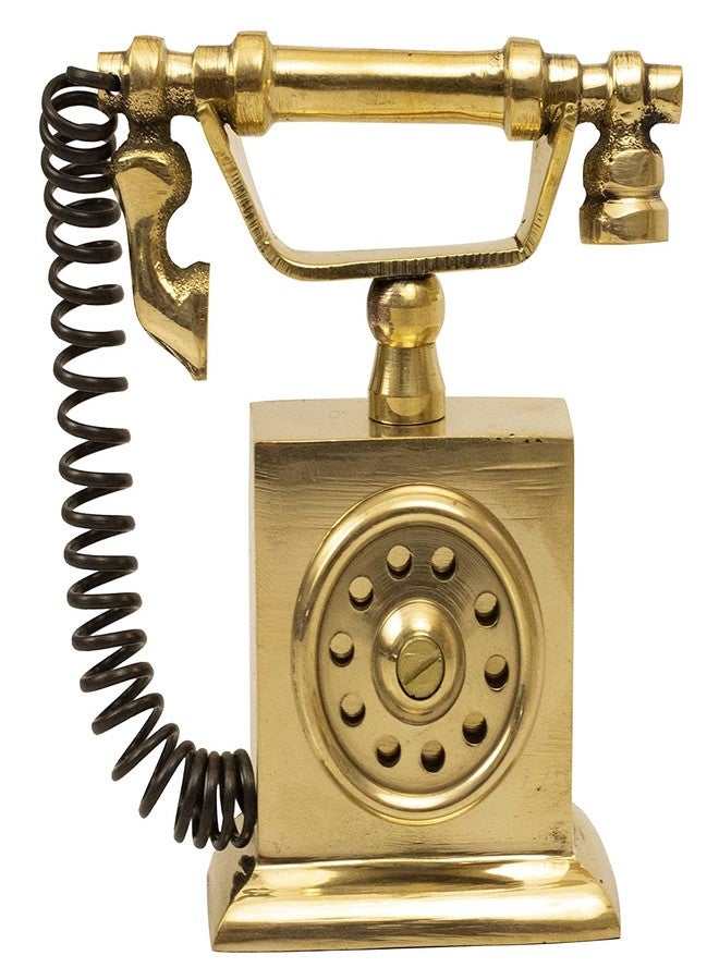 Tirtha Enterprises Brass Traditional Toy Brass Telephone Miniature Household Appliances Pretend Play Toy for Kids Golden,for Kids and Home Decor - Image 2